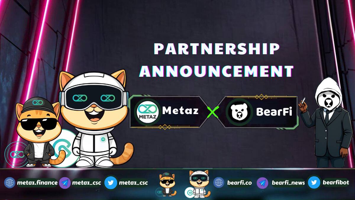 🤝MetaCat x BearFi: Cooperate and develop together🤝

🐻 BearFi <a href="/BearFiBot/">BearFiBot</a>  is a community hub to bring entertainment products and utilities to users backed by 96Labs, known for its user-friendly earning mechanism and its potential for multichain expansion on both Telegram and
