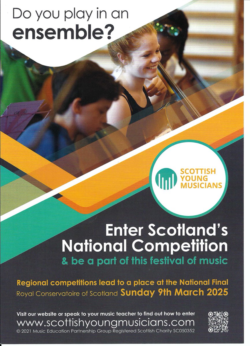 SYMusicians's tweet image. Do you have a school ensemble? Would you like to give your ensemble the opportunity to participate in the SYM open or brass ensemble competition? Full details on the SYM website - scottishyoungmusicians.com