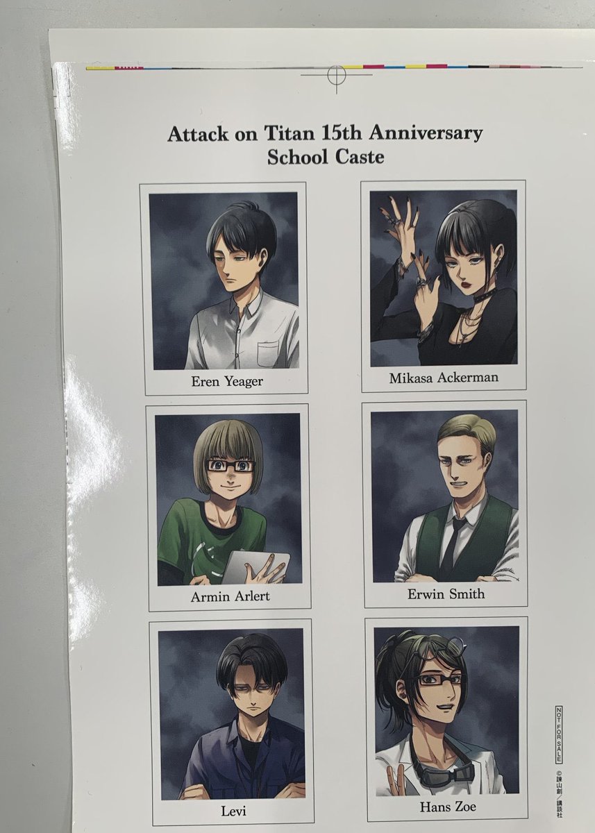 AoTWiki's tweet image. New Attack on Titan High School Caste AU illustration