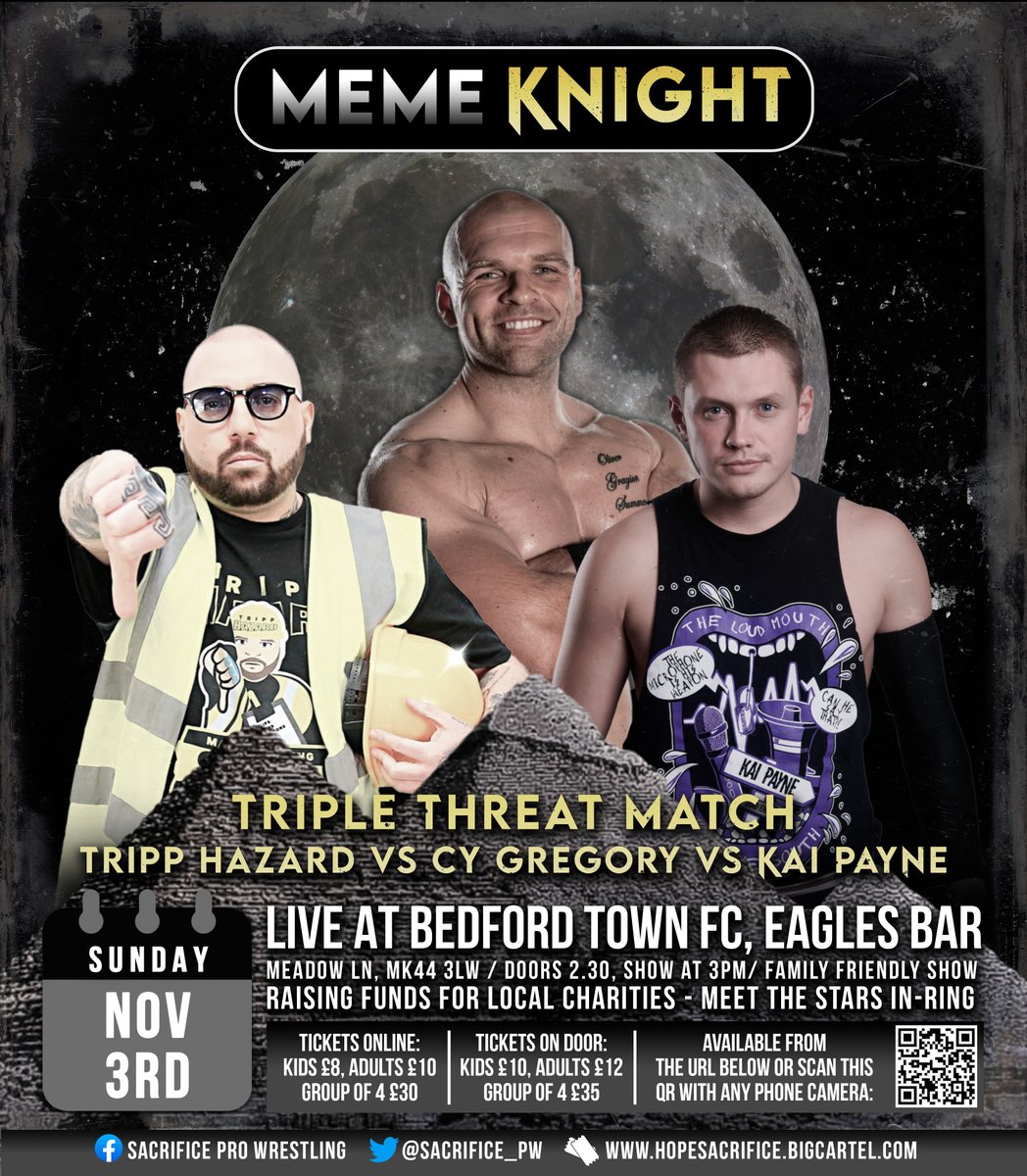 Sacrifice_PW's tweet photo. Last time we saw Kai Payne, he was helping his protege Tripp Hazard get the win over the man he calls a fraud, Cy Gregory.

But Cy was built with 2 Lariat Arms, and promises to vanquish both men at once. Is Cy the hero he says he is? 

🎟️ https://t.co/0I9hKos7fH https://t.co/SXu1B2xqSj