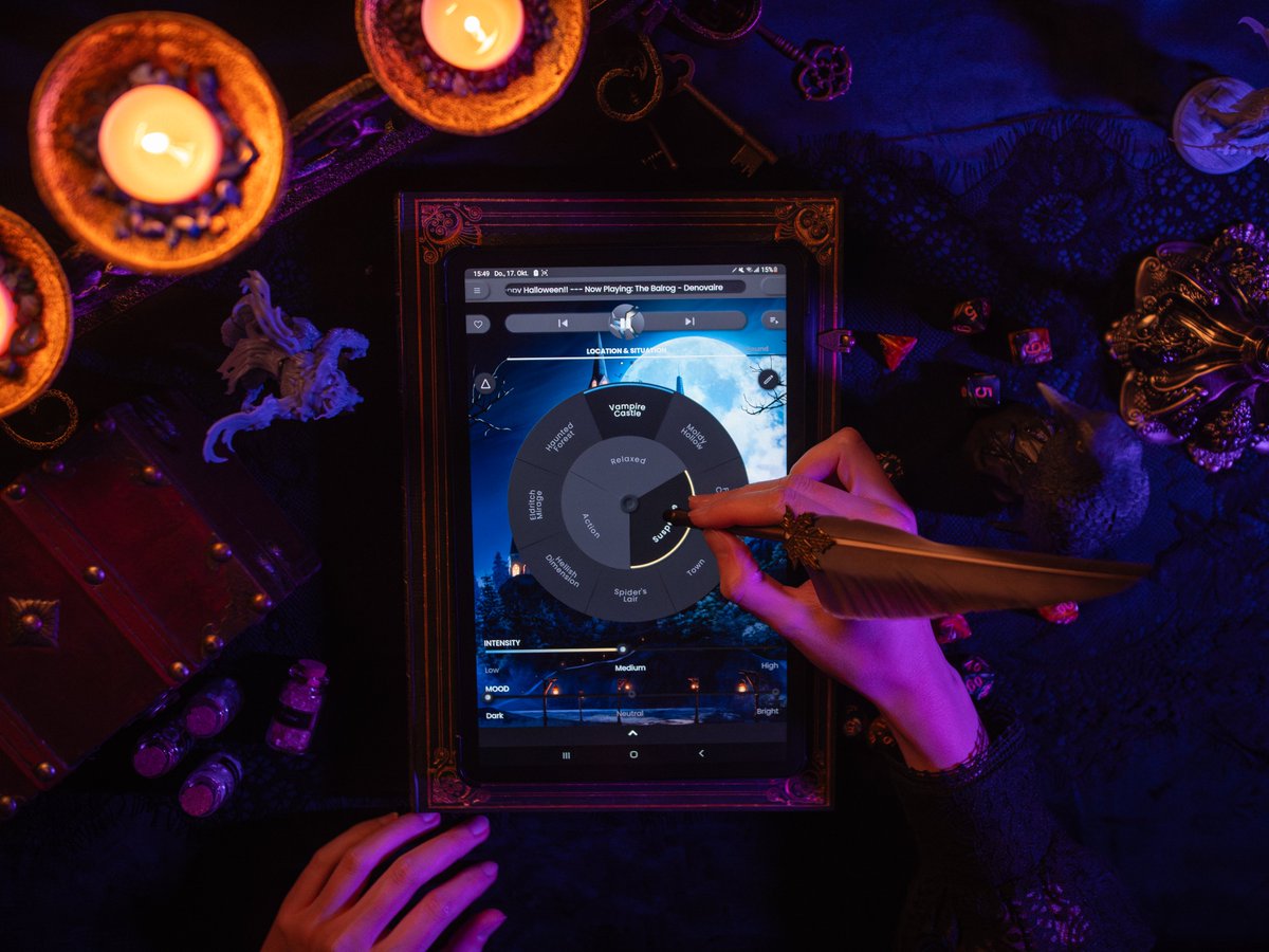 Tabletoneapp's tweet photo. What TTRPGs are on your table for Halloween this year? Share your spooky plans! 🎃🕷️

#halloween #tabletone #spookyseason #darkandthemonstrous #ttrpg #horror #tabletopgames #games https://t.co/CFK6FtorN2