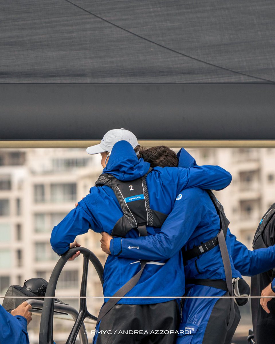RolexMiddleSea's tweet photo. Can you feel it? 🥰

It’s all about that moment for the crew 🤝 pride, relief and joy of crossing that line together sealed with a shared embrace 💙⛵

📷 RMYC / Andrea 
#MiddleSeaRace #RolexMiddleSeaRace #BalthasarCrew https://t.co/Ykgd4s0nbx