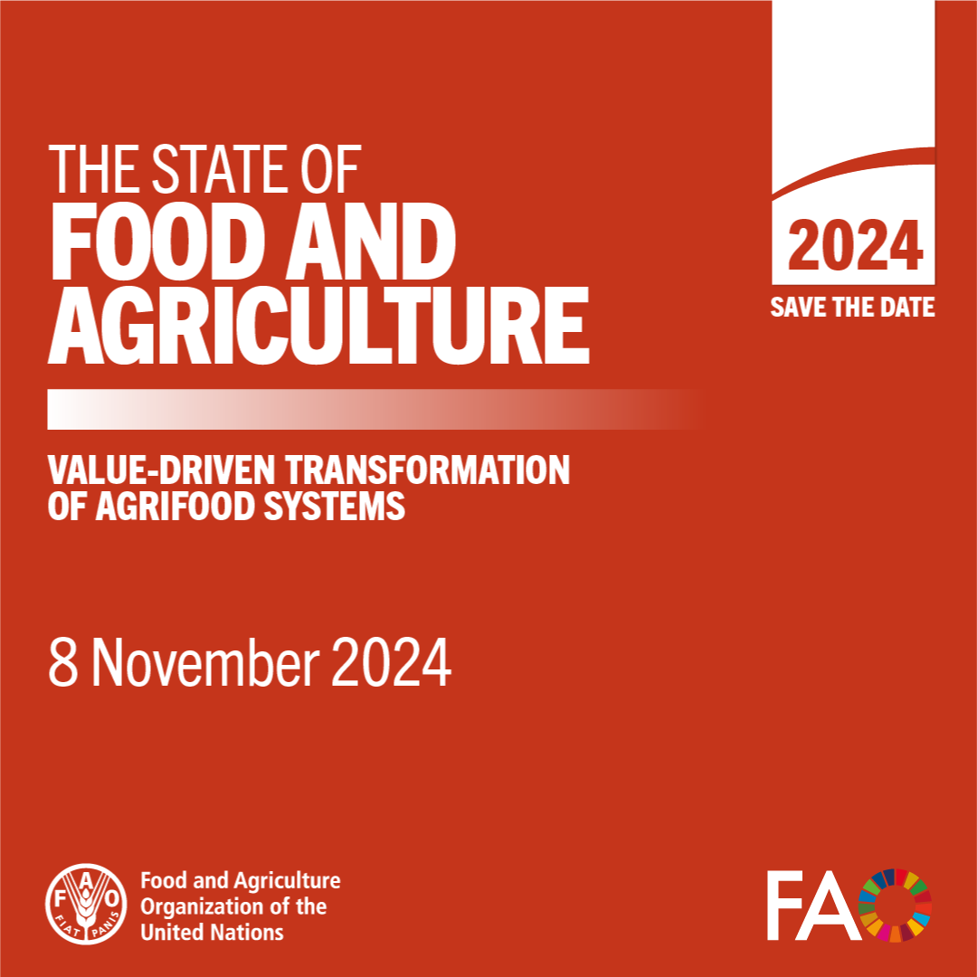 We're gearing up to launch the 2024 edition of The State of Food and Agriculture #SOFA2024 : Value-driven transformation of agrifood systems

Register to join us!

🗓️ 8 November
⏰ 12:00 CET
📌fao.zoom.us/webinar/regist…