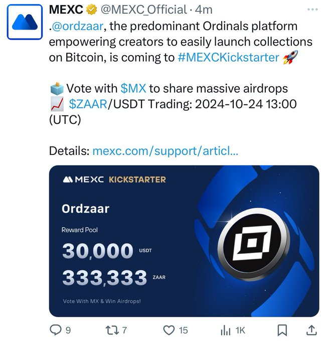 Razakn7's tweet photo. #ZAAR wen cex listing ?  wen cex listing ?  here we go $ZAAR listing on MEXC   i told you

@ordzaar

will cook https://t.co/79aMrSFKHJ