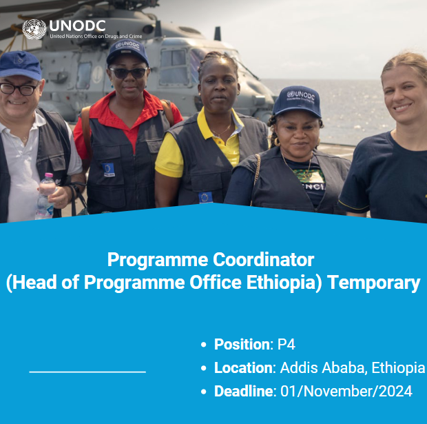 ⚖️Are you passionate about promoting justice &amp; security in Ethiopia and enhancing UNODC's engagement with regional and continental bodies?

Apply for the temporary P4 Programme Coordinator  position at UNODC in Addis Ababa, Ethiopia 🇪🇹 by 1 November 2024

careers.un.org/jobSearchDescr…