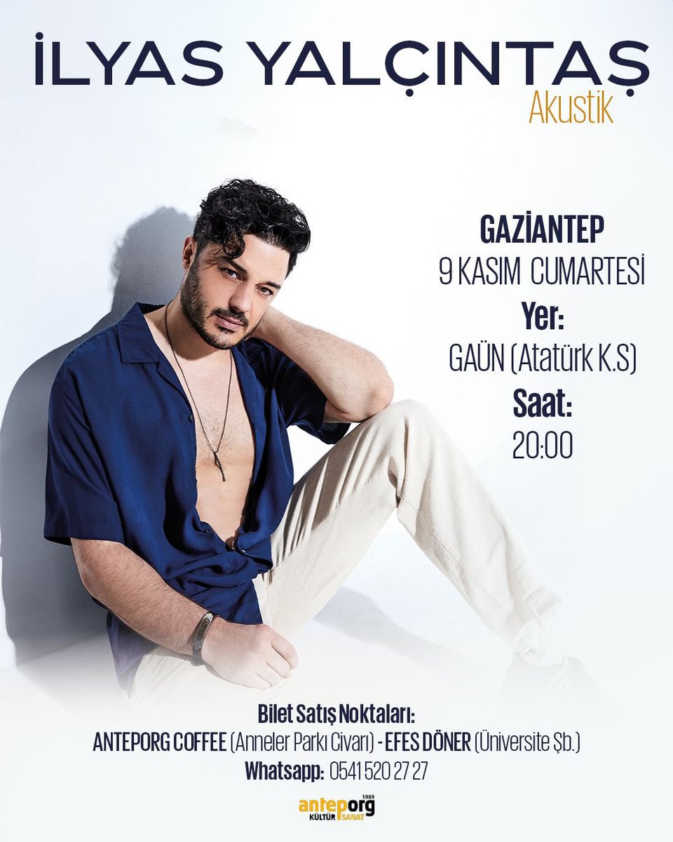 İlyas Yalçıntaş - 9 Kasım 2024 // 20.00 ‘da Mâvera KSM - Atatürk Kültür Sahnesi’nde

Biletler Satışta !!
@biletix  <a href="/biletinial/">Biletinial</a> @anteporg 

#sanatintumrenklerimaverada #newseason