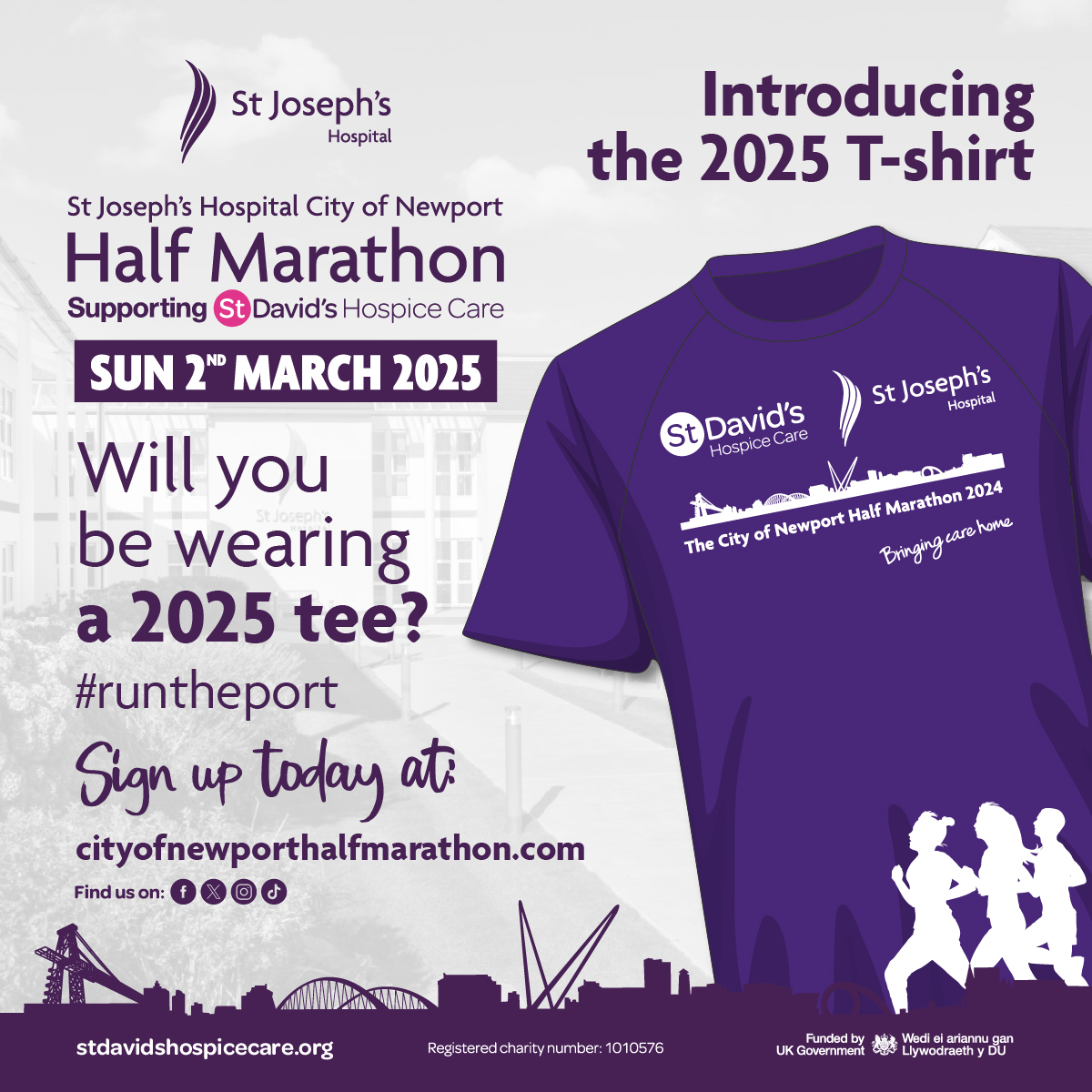 💜 2025 T-SHIRT LAUNCH! 💜 

Sign up for the St Joseph's Hospital City of Newport Half Marathon 2025 to get your hands on one of these. Register here: cityofnewporthalfmarathon.com 

#purple #newport #wales #running #southwales #love #supportlocal #charity