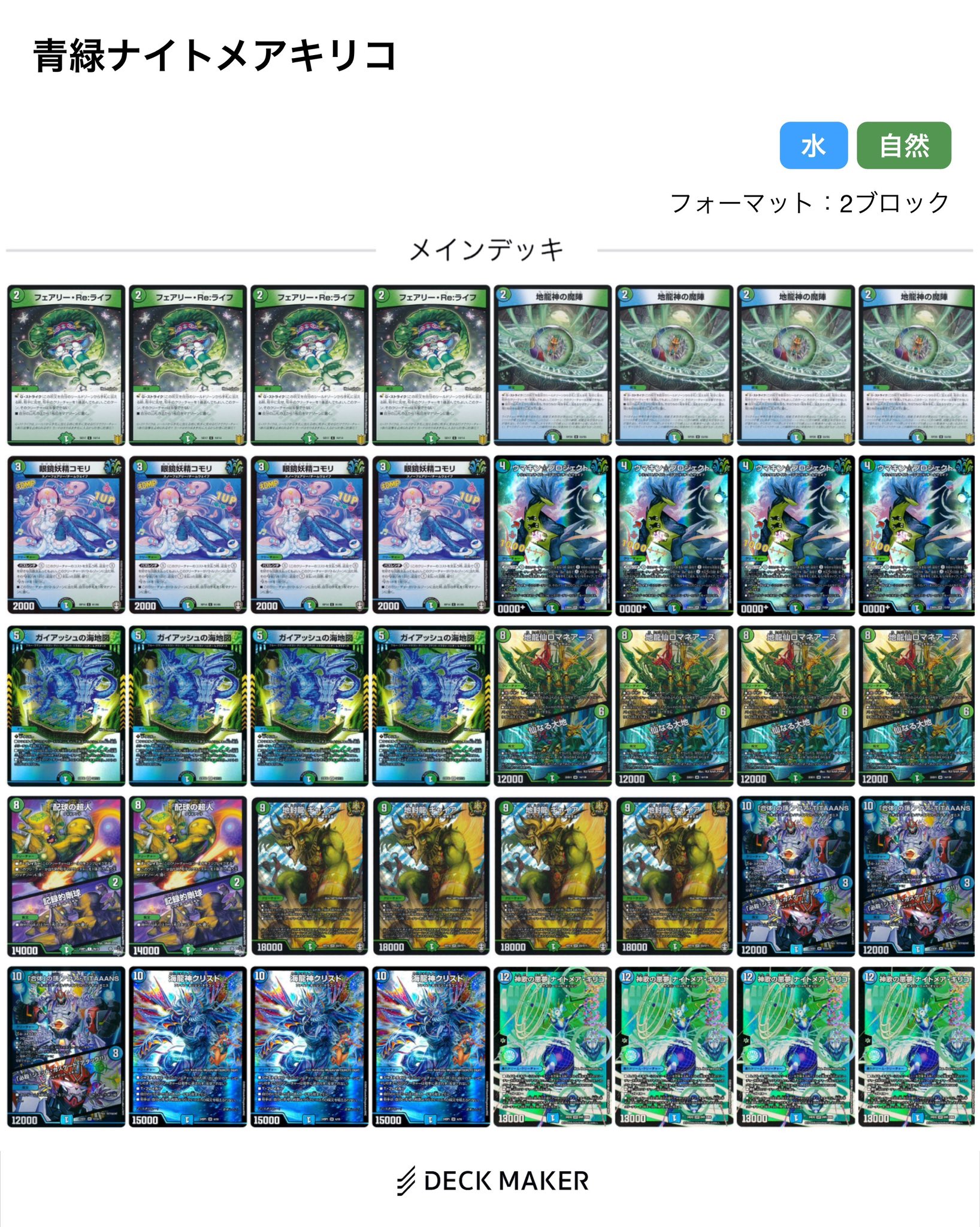 青緑ナイトメアキリコ デッキ】青緑ナイトメアキリコ｜カードショップNEM デュエル