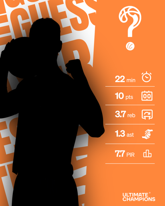UltiChampsBball's tweet photo. 🏀 Guess the Player Challenge Giveaway! 🏀

Unveil the mystery... 🕵️

Can you guess which player is hidden in this image? 👀 

HINT: The stats shown are this season, and in his early days he played for his biggest rival at the moment! 😁

Like, Retweet, and Drop your answer in the comments for a chance to WIN a #Euroleague or #EuroCup Silver Pack of your Choice! 🚀

Must also have an Active Ultimate Champions Account! ✅

🔗 https://t.co/dHmgGgC7qE

One lucky Champ with the correct guess will be randomly selected! 

Will it be YOU? 🍀

🔥 Let the guessing game begin! 🔥

#FantasyBasketball #basketball #GuessThePlayer #Giveaway #FantasySports
