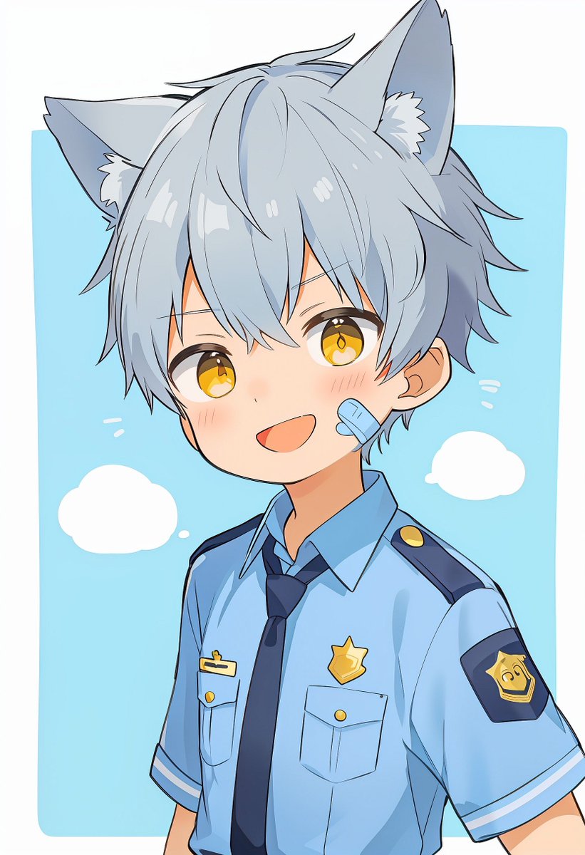 お巡りさん🐶
#AIイケメン部 #AIイラスト