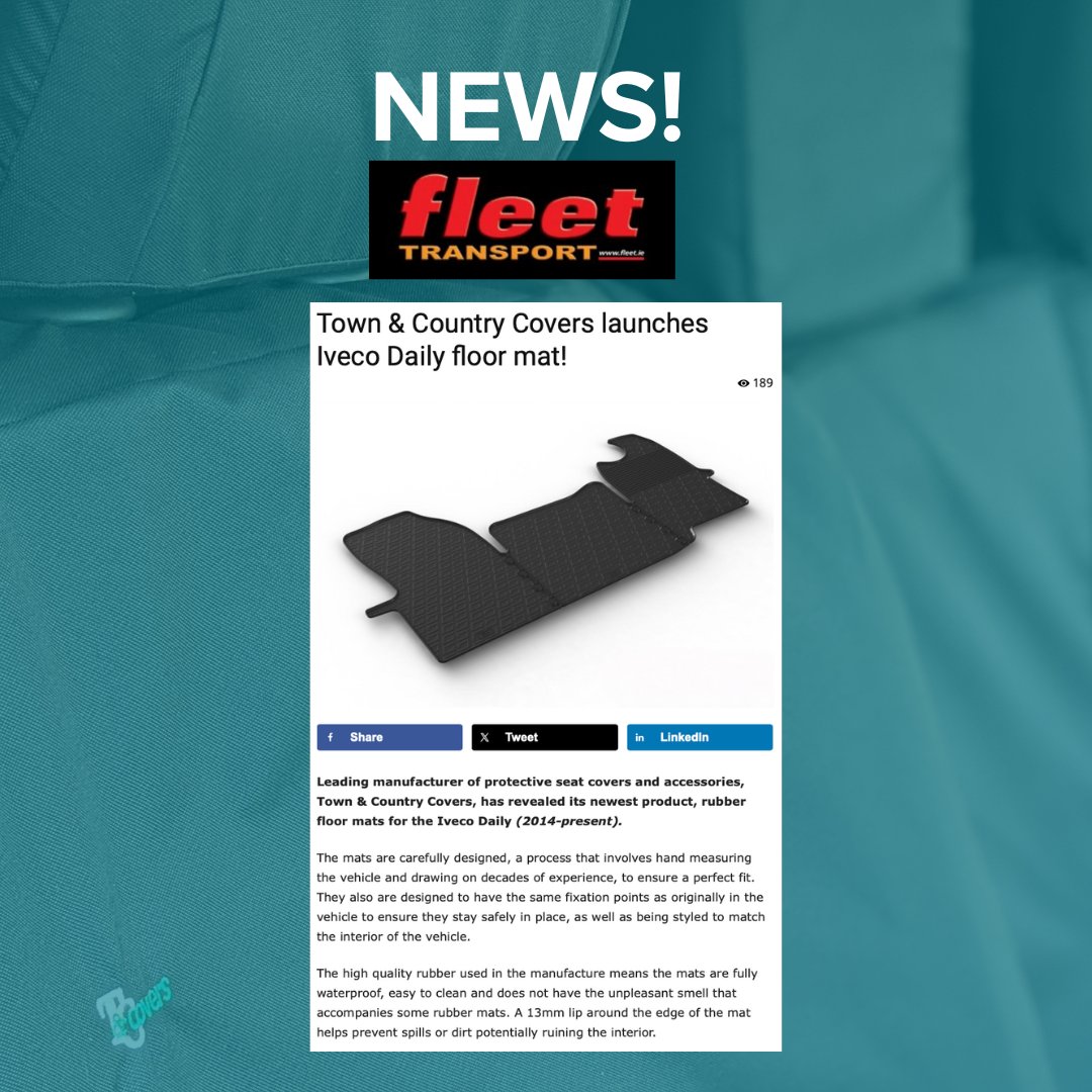 Another fantastic write up on our new product - the Iveco Daily floor mats! Read all about it here fleet.ie/town-country-c…