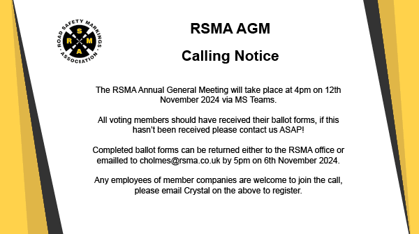 The next RSMA AGM will take place on 12th November 2024. 
Ballot forms for voting members must be received by 5pm 6th Nov 2024
Contact cholmes@rsma.co.uk for more information.  #RSMA #AGM #nominations #governance #ballot #votenow #vote #deadline