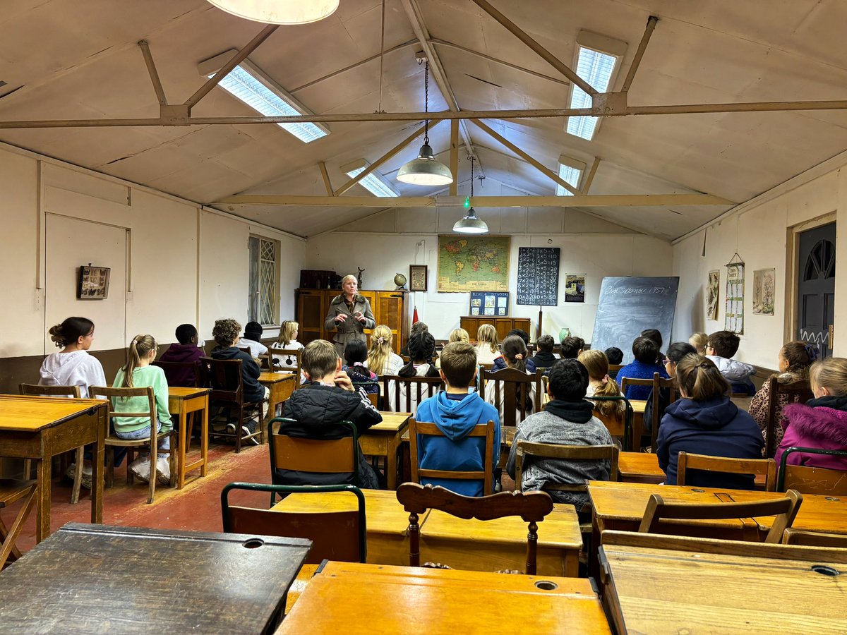 CourthouseJS's tweet image. Year 6 children experiencing life as child during WWII