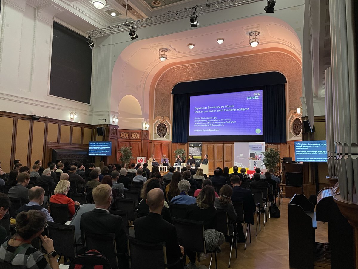 LIVE beim #DiDays24 Haupttag im Technischen Museum Wien!

THINK HUMAN. ACT DIGITAL.
Das Panel „Digitalisierte Demokratie im Wandel: Chancen und Risiken durch Künstliche Intelligenz“ verdeutlicht, wie wichtig der demokratische Diskurs in Wien ist.