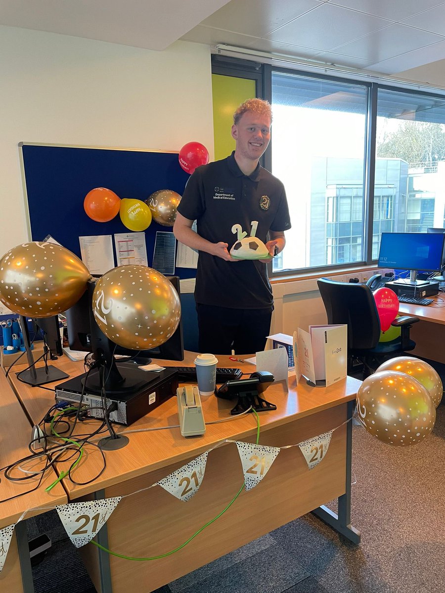 Today the team are celebrating Jay’s 21st Birthday, enjoy 🎉🥳 Sorry I can’t be there 😊
<a href="/CavMedEd/">Medical Education</a> <a href="/hill_ceri/">Ceri Hill</a>
<a href="/sharongoodwin66/">Sharon</a> 

#21today #happybirthday #celebration