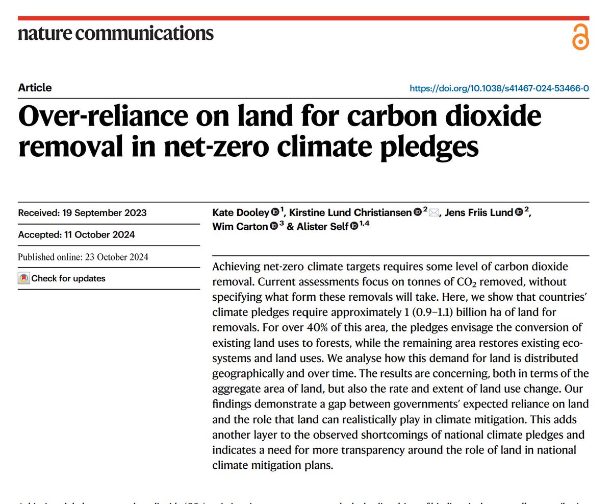 Wait, it turns out that saying "trees will suck it up, now pay me for those carbon credits" is NOT a viable
#climate mitigation strategy?! 

Published today. Open access- 

nature.com/articles/s4146…