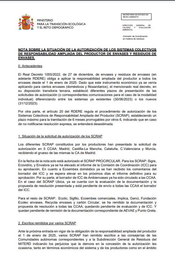 Anna_2885's tweet photo. 🥡♻️ 🧃 Nota del @mitecogob sobre la situación de la autorización de los #SCRAP de #envases y #residuos de envases
👉https://t.co/qTsRDfO2B6 https://t.co/V7Bte1q6sj
