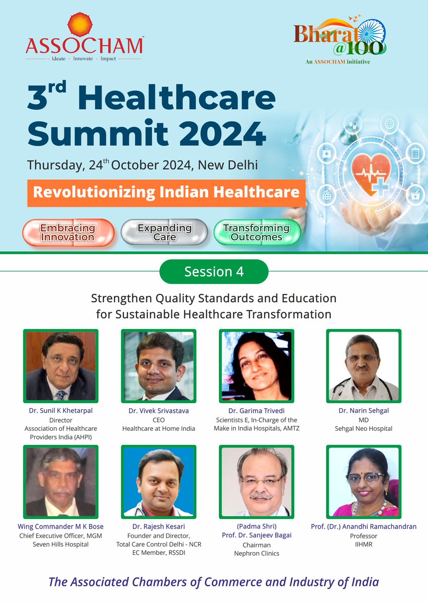 ASSOCHAM (@assocham4india) on Twitter photo Join us for the informative sessions of the 3rd Healthcare Summit 2024. Hosted under the theme “Revolutionizing Indian Healthcare: Embracing Innovation, Expanding Care, Transforming Outcomes,” the discussions will focus on harnessing innovation and technology to improve access, Join us for the informative sessions of the 3rd Healthcare Summit 2024. Hosted under the theme “Revolutionizing Indian Healthcare: Embracing Innovation, Expanding Care, Transforming Outcomes,” the discussions will focus on harnessing innovation and technology to improve access,