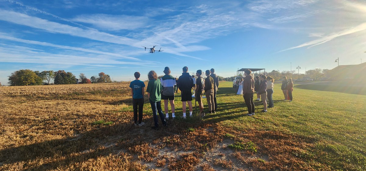 Mrs. Geesey's Principles of Agriculture class was shown a demonstration of how drones can be used to spread seed to grow crops.  Thank you, Nathan Bush, from Whirlybird Drones!  21st century agriculture for 21st century students!