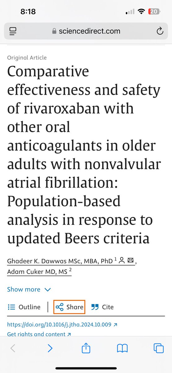 Ghadeer Dawwas (@dawwasghadeer) on Twitter photo Read our response to Beers criteria by <a href="/AmerGeriatrics/">American Geriatrics Society</a> regarding #rivaroxaban in older adults, a wonderful collaboration @VUMC_Medicine & <a href="/CukerMd/">Adam Cuker MD, MS</a> <a href="/PennMedicine/">Penn Medicine</a> sciencedirect.com/science/articl…
#anticoagulation <a href="/AnticoagForum/">Anticoagulation Forum</a> <a href="/JTHjournal/">JTH</a> #AF <a href="/VUMCDiscoveries/">Vanderbilt University Medical Center</a> @VUMCResearch @VUMC_Insights Read our response to Beers criteria by <a href="/AmerGeriatrics/">American Geriatrics Society</a> regarding #rivaroxaban in older adults, a wonderful collaboration @VUMC_Medicine & <a href="/CukerMd/">Adam Cuker MD, MS</a> <a href="/PennMedicine/">Penn Medicine</a> sciencedirect.com/science/articl…
#anticoagulation <a href="/AnticoagForum/">Anticoagulation Forum</a> <a href="/JTHjournal/">JTH</a> #AF <a href="/VUMCDiscoveries/">Vanderbilt University Medical Center</a> @VUMCResearch @VUMC_Insights