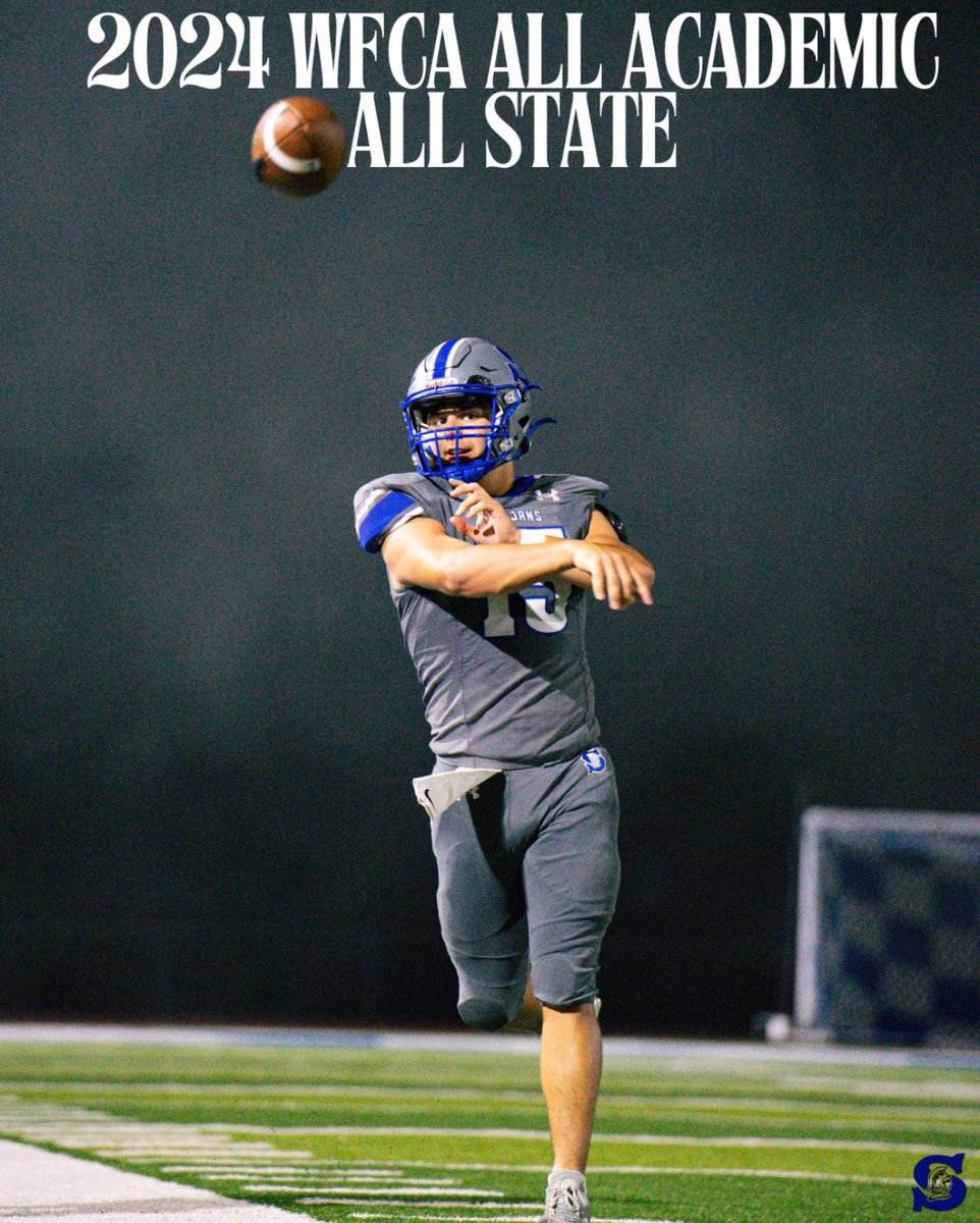 Congratulations to senior Joe Anderson for being named 2024 WFCA Academic All State!

Qualifications include being a senior with a cumulative 3.75 GPA or higher and a Varsity Letterwinner.

A major accomplishment to recognize Joe’s work in the classroom and on the field!
