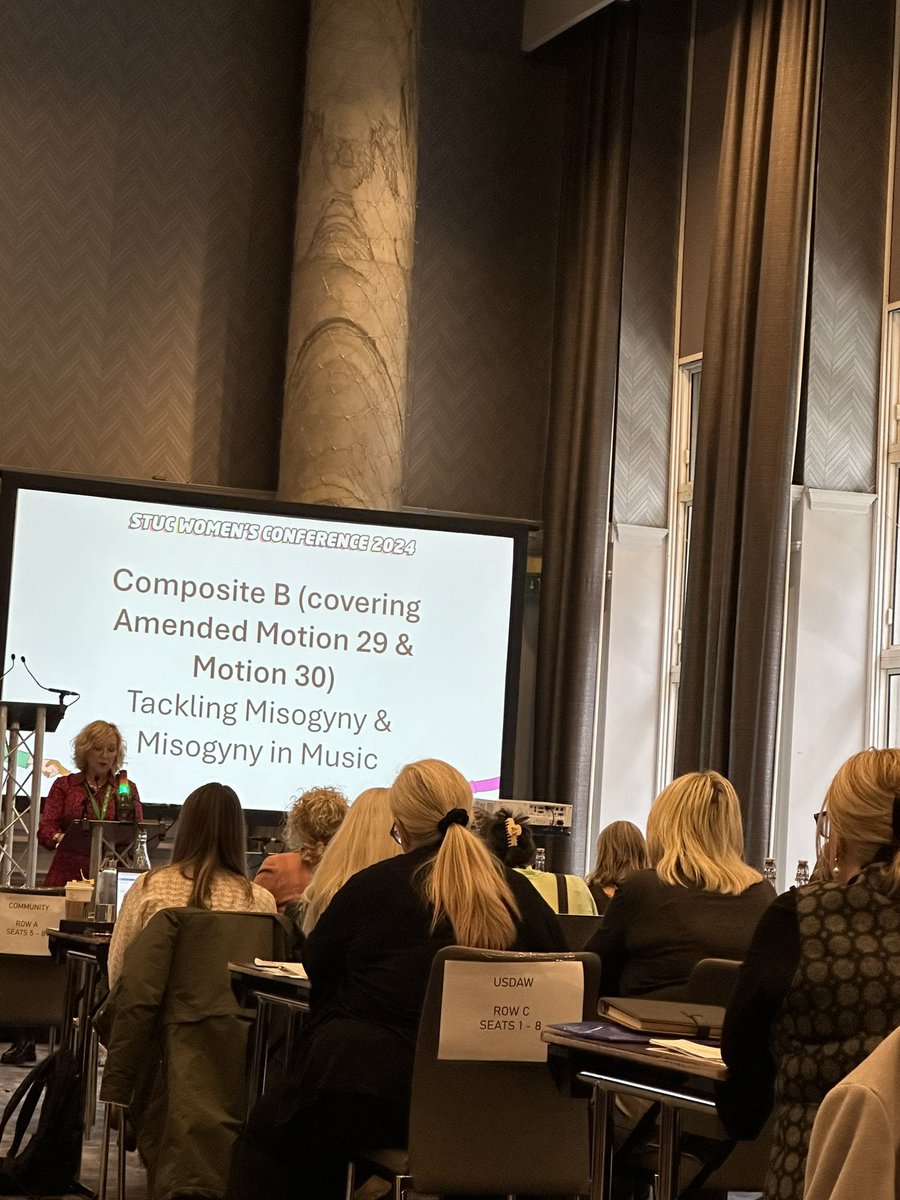 Our delegates are representing <a href="/EquityUK/">Equity</a> today &amp; tomorrow <a href="/STUCwomen/">STUC Women's Cttee</a> conference. We have already heard powerful &amp; moving motions &amp; glad to have given support to <a href="/WeAreTheMU/">Musicians' Union</a> amended motion. #STUCwomen24