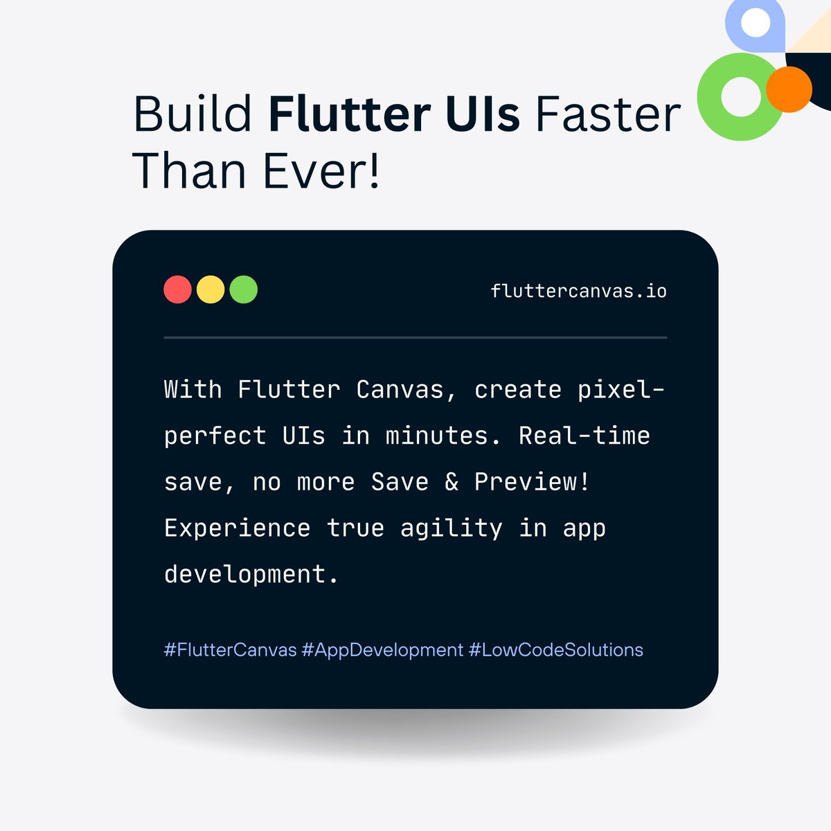 fluttercanvas's tweet image. Build Flutter UIs Faster Than Ever!
"With Flutter Canvas, create pixel-perfect UIs in minutes. Real-time save, no more Save & Preview! Experience true agility in app development."
@FlutterDev #flutter #developers #uidesign