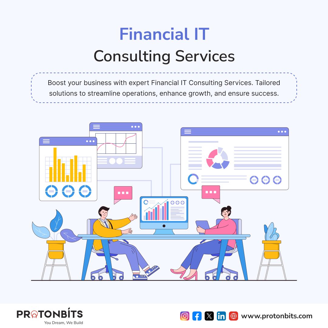 ProtonBitsTech's tweet image. Empower your business with ProtonBits' Financial IT Consulting Services. Drive innovation, optimize processes, and achieve sustainable growth with our expert solutions.
Connect to know more:
buff.ly/4dX3EDK
#FinancialITConsulting #FinancialSoftwareDevelopment