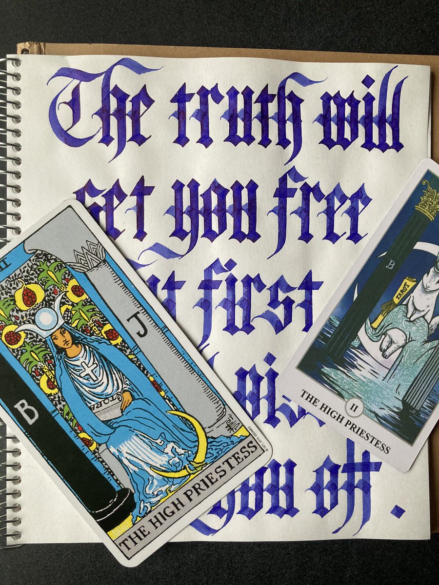 Fujino_Itoh's tweet photo. The truth will set you free, but first it will piss you off.
(Gloria Steinem)
真理はあなたを自由にするけれど、最初はあなたをイラつかせる😳😑
む…難しい😭
#タロット #calligraphy #インク沼
#sailor四季織 匂菫
#parallelpen 3.8mm https://t.co/VR7ZAWRDLT