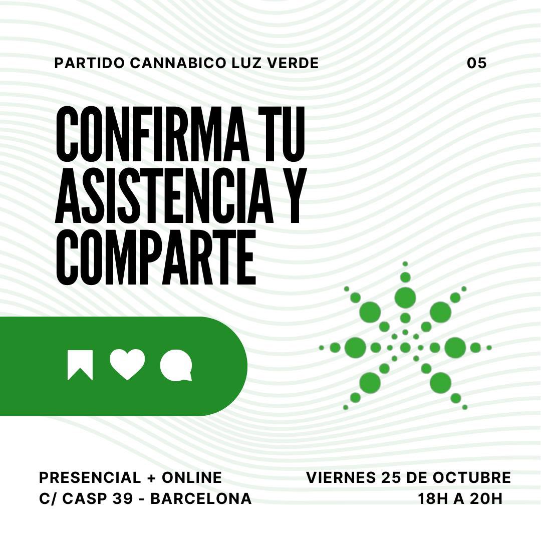 Convocada asamblea abierta, presencial y online, 25 de octubre, 18h a 20h.
#asamblealuzverde #reorganizacion #recursoshumanos #recursoseconómicos #activismo #activismocannábico #todosauna #legalización #despenalización #libertadpresxscannabicxs #stopmultas #derogaciónleymordaza
