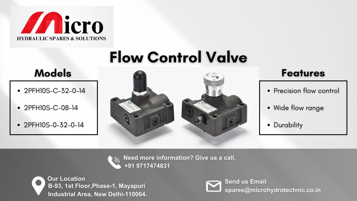 Mhydrotechnic9's tweet image. 💧 Tip: Regularly check your Polyhydron Flow Control Valve for wear and tear. Simple maintenance can prevent costly breakdowns! 🛠️
Need assistance? We’re here to help!
 📞 +91 9717474831 | 📧spares@microhydrotechnic.co.in
#Hydraulics #Polyhydron #FlowControlValve