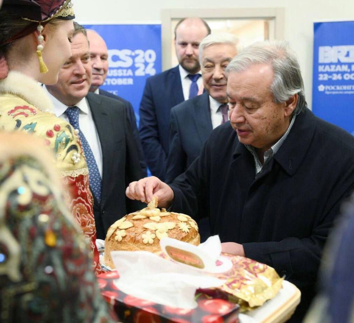 SO THE UN GENERAL SECRETARY REFUSED TO VISIT THE UKRAINIAN PEACE SUMMIT BUT GOES AND BOOTLICKS RUSSIA AT BRICS HOLY SHIT THEY ARE IN FACT MORE USELESS THAN LEAGUE OF NATIONS