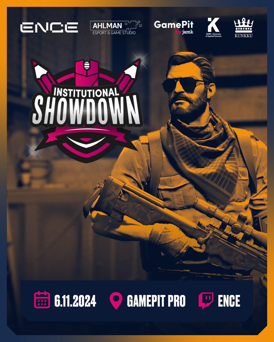 ENCE's tweet photo. Two weeks till Institutional Showdown CS2 tournament 🔥

@kamk_gg claimed the IS24 Valorant championship - next it's time to see which school is the best in Counter-Strike 💪

#EZ4ENCE #esportsfi https://t.co/rNfutrhkLA