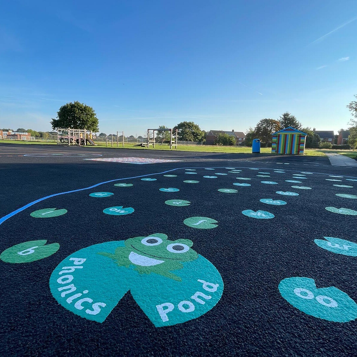 From #reading to #phonics, #SPaG and #writing; at Fun &amp; Active Playgrounds we’ve got designs to support learning for EYFS, KS1 and KS2. 🔠

Our collection of #literacy #playgroundmarkings are also designed in line with the National Curriculum. hubs.la/Q02TBG1y0