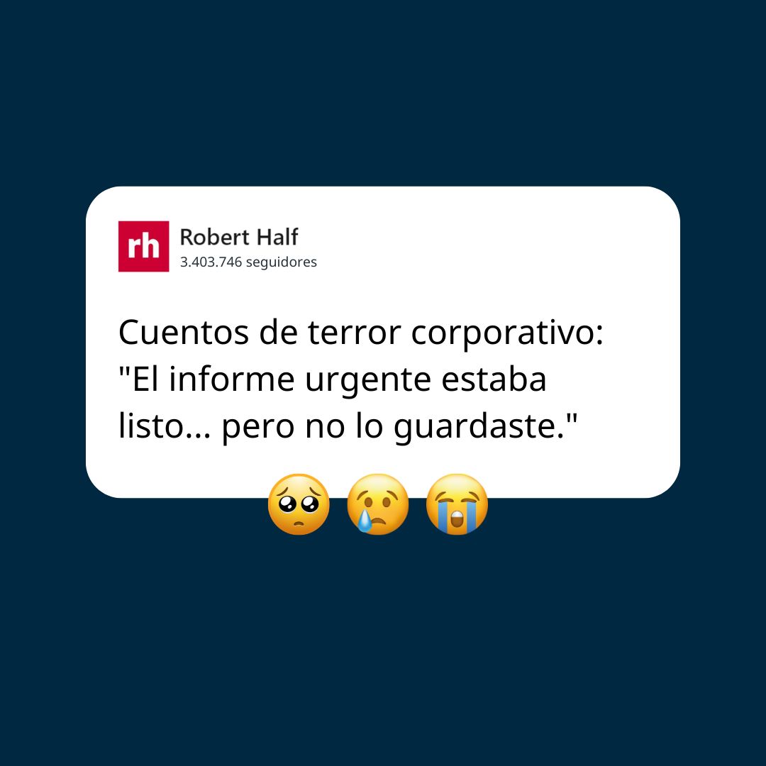 RobertHalfChile's tweet photo. Esa pesadilla donde todo el trabajo se desvanece. 😩 https://t.co/nKlErQgVBD