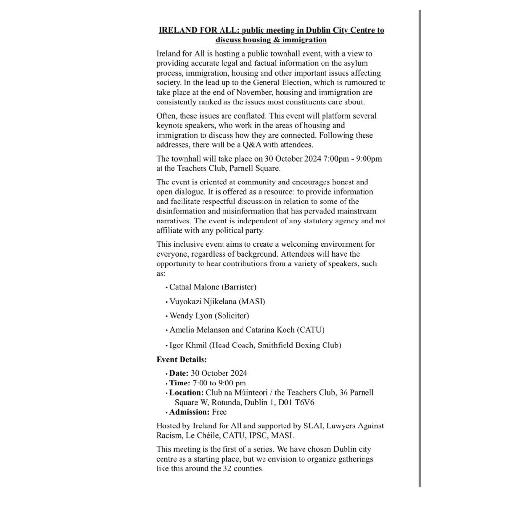 A date for your calendars everyone. With the election coming up, public meetings like these that aim to dispel misinformation is crucial. Hope to see some of you in the Teachers Club next week!