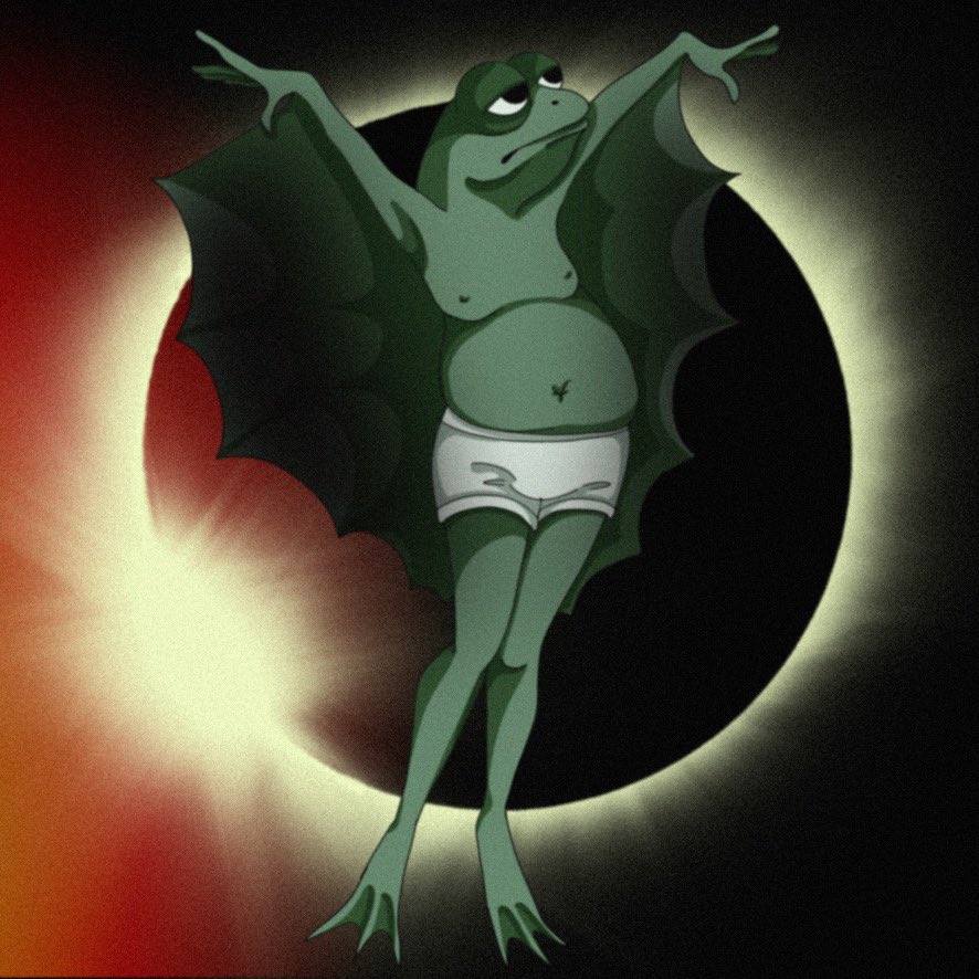 Frugsolana's tweet photo. Rising from the shadows, as only a $FRUG can. 🌑🐸 https://t.co/1bbDw2d7mQ