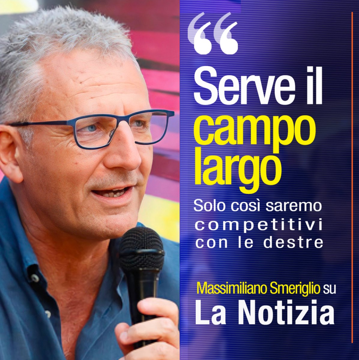 Per essere competitivi con le destre serve il campo largo. Una mia intervista a Sara Manfuso pubblicata su <a href="/LaNotiziaTweet/">La Notizia</a>  di oggi #23ottobre 
Buona lettura

Massimiliano Smeriglio, si descrive sinteticamente sul suo X con la formula: politico, scrittore, docente. Ed è sul