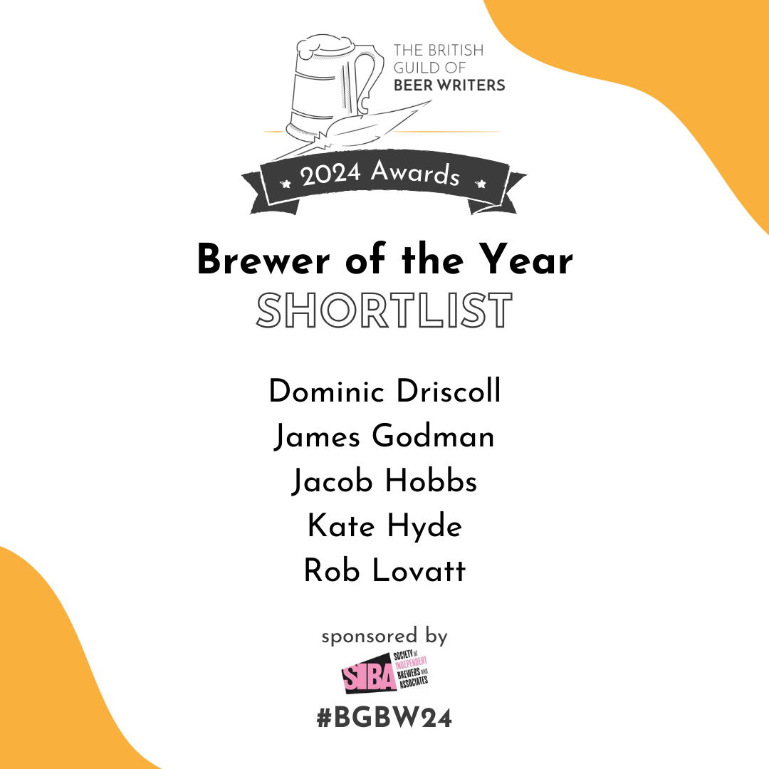 Time to announce our Brewer of the Year shortlist!

▪️ Dominic Driscoll
▪️ James Godman
▪️ Jacob Hobbs
▪️ Kate Hyde
▪️ Rob Lovatt

Many thanks to <a href="/SIBANational/">SIBA</a> for sponsoring this award!

Guild members, please check your inbox or Discord for more info and to vote.