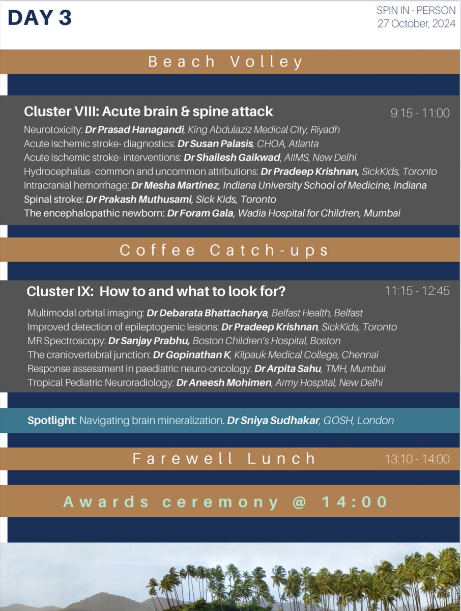 Visiting Goa for the first time to attend this wonderful Paediatric Neuroradiology conference. After completing part 1&amp;2 virtually,excited to meet all the renowned teachers in person for the final part SPIN 2024.Beautiful line up of lectures at the sea cost, Great treat🎉#SPIN24