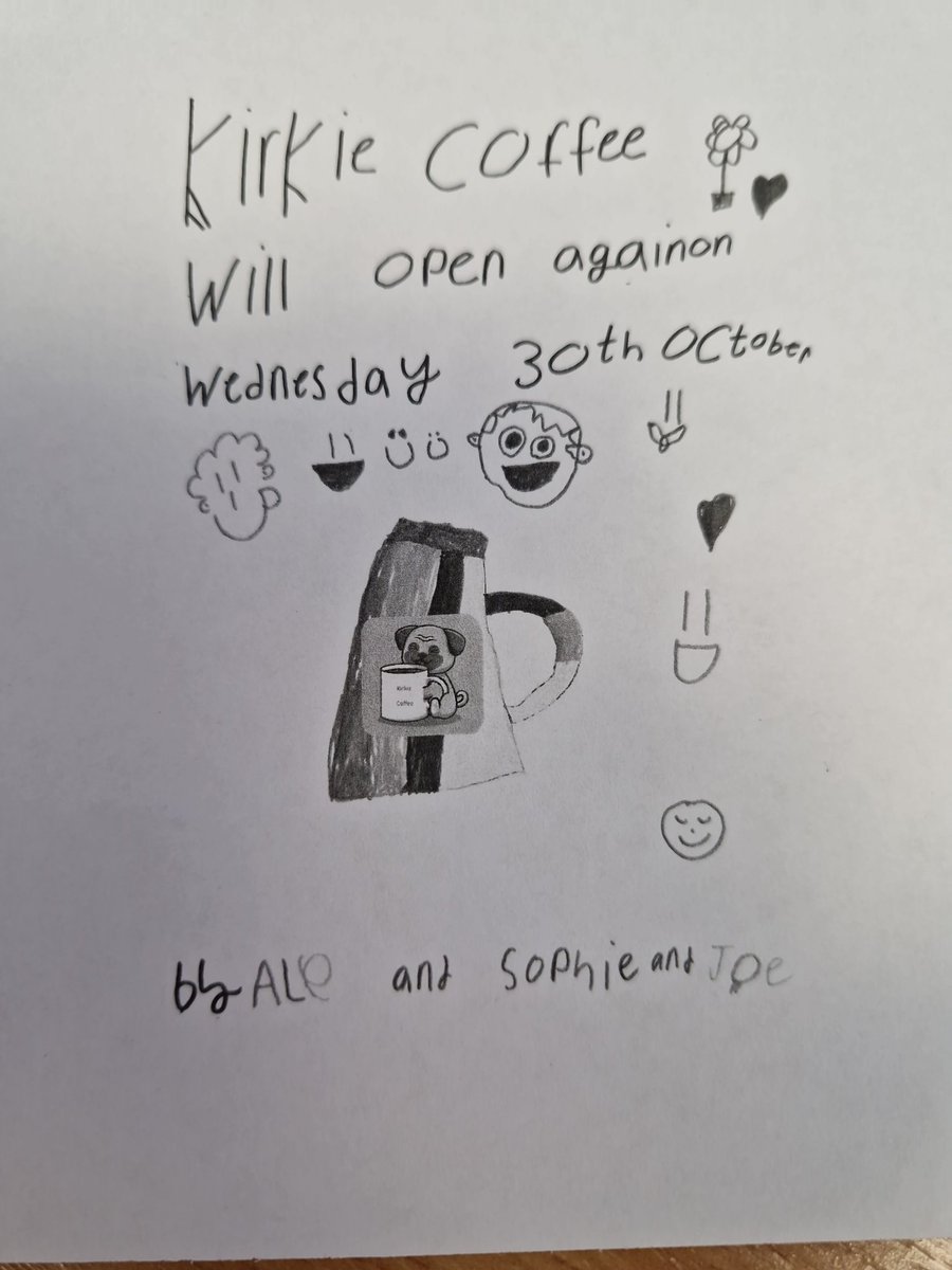 Lovely to come back to my desk and see this message from our INSPIRE group! They are re-opening their coffee shop, following training and agreeing a buisness approach with the new members. The staff team at KPS couldn't be happier, and the impact on the learners is clear to see!