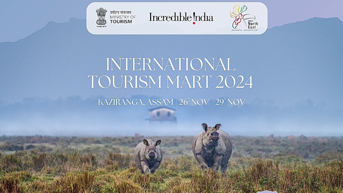 The Ministry of Tourism is hosting the 12th edition of the International Tourism Mart (ITM) in Kaziranga, Assam, from 26th to 29th November 2024, showcasing the rich cultural heritage and tourism destinations of Northeast India. We look forward to welcoming participants from