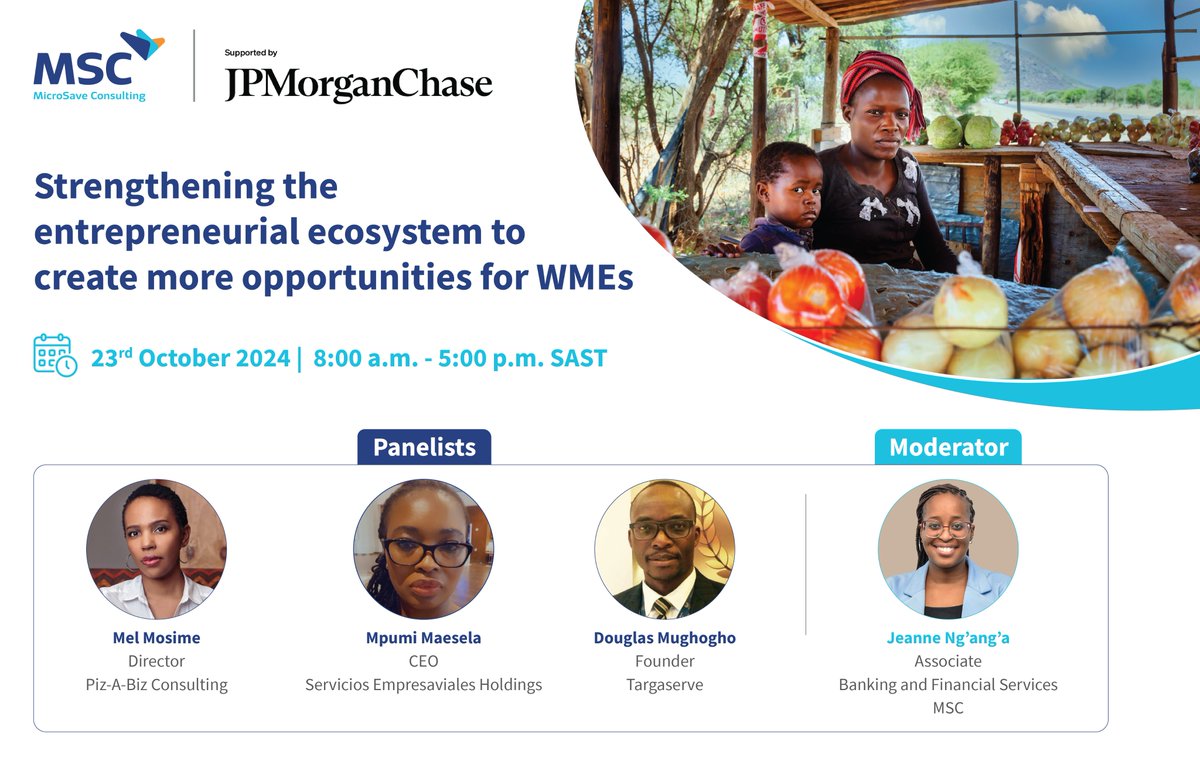 MicroSave's tweet image. We are discussing opportunities to enhance the #financial health of #women’s microenterprises (WMEs) in Gauteng, at our event supported by @jpmorgan. 55% #WMEs lack emergency funds &amp;amp; face #financial &amp;amp; structural challenges impacting their resilience &amp;amp; ability to handle