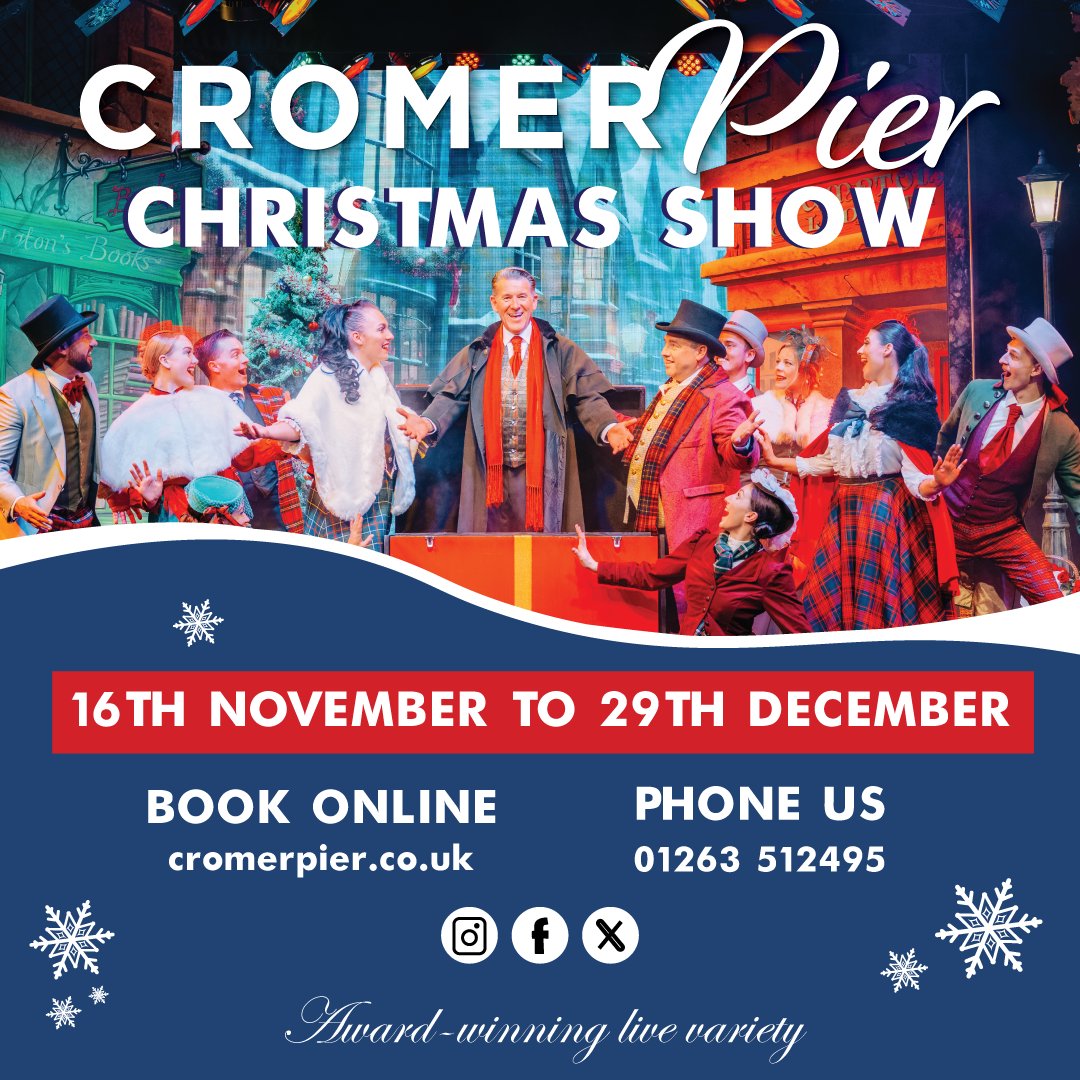 The highly-acclaimed Cromer Pier Christmas Show returns for 2024 from Saturday 16th November to Sunday 29th December 🎄

Tickets start at just £20 so don’t miss out, book your tickets today: cromer.ticketsolve.com/share/873640808 📷