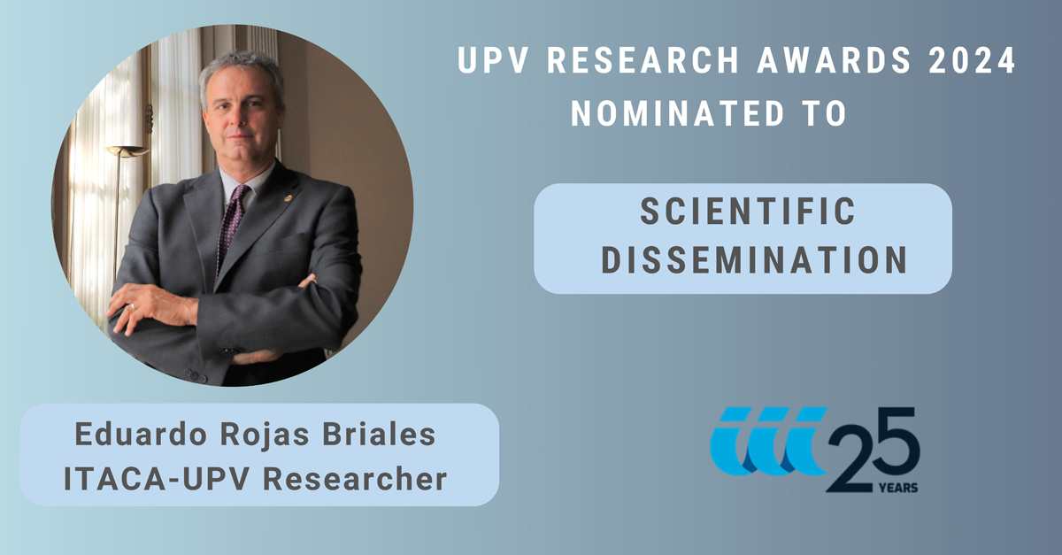😃At ITACA we are delighted to share some great news: 3⃣of our researchers👩‍🔬👨‍🔬 have been nominated for the third edition of the UPV Research #Awards🏆! 
👏 We congratulate <a href="/jmcatalavlc/">Jose M. Catalá Civera</a>, <a href="/MariaSGuillem/">Maria Guillem</a> and <a href="/EdRojasBr/">Eduardo Rojas Briales</a> . 
🔜 The finalists will be announced on Monday!!
#Innovation