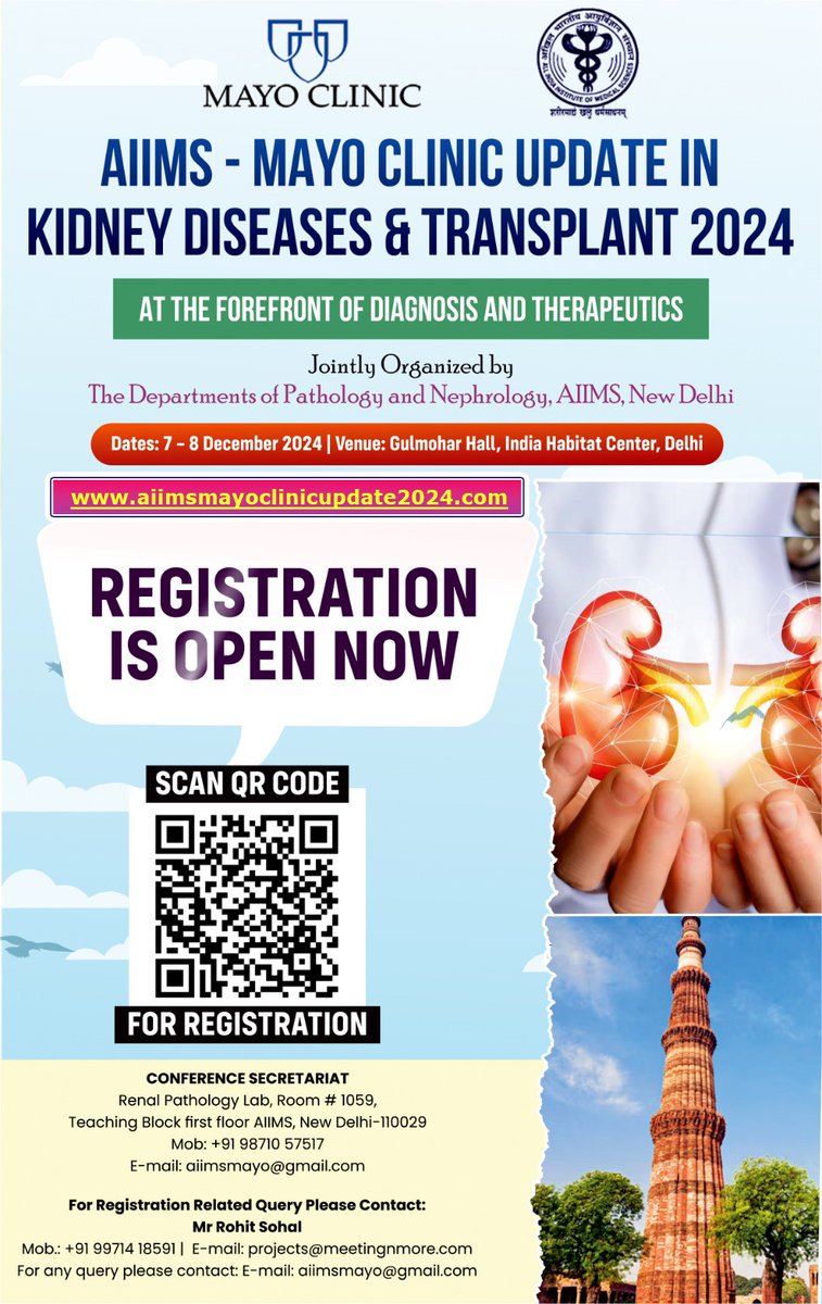 Dr Geetika Singh (@drgeetikasingh1) on Twitter photo AIIMS, Delhi & Mayo Clinic are getting together to talk about the latest advances in Kidney diseases and Transplant. An interesting program with a look at the latest in Complement, Genetics, Stem cell therapy with a plethora of real life cases. Join us <a href="/isn_india/">Indian Society of Nephrology</a> <a href="/IndianRenal/">Indian Society of Renal& Transplantation Pathology</a> AIIMS, Delhi & Mayo Clinic are getting together to talk about the latest advances in Kidney diseases and Transplant. An interesting program with a look at the latest in Complement, Genetics, Stem cell therapy with a plethora of real life cases. Join us <a href="/isn_india/">Indian Society of Nephrology</a> <a href="/IndianRenal/">Indian Society of Renal& Transplantation Pathology</a>