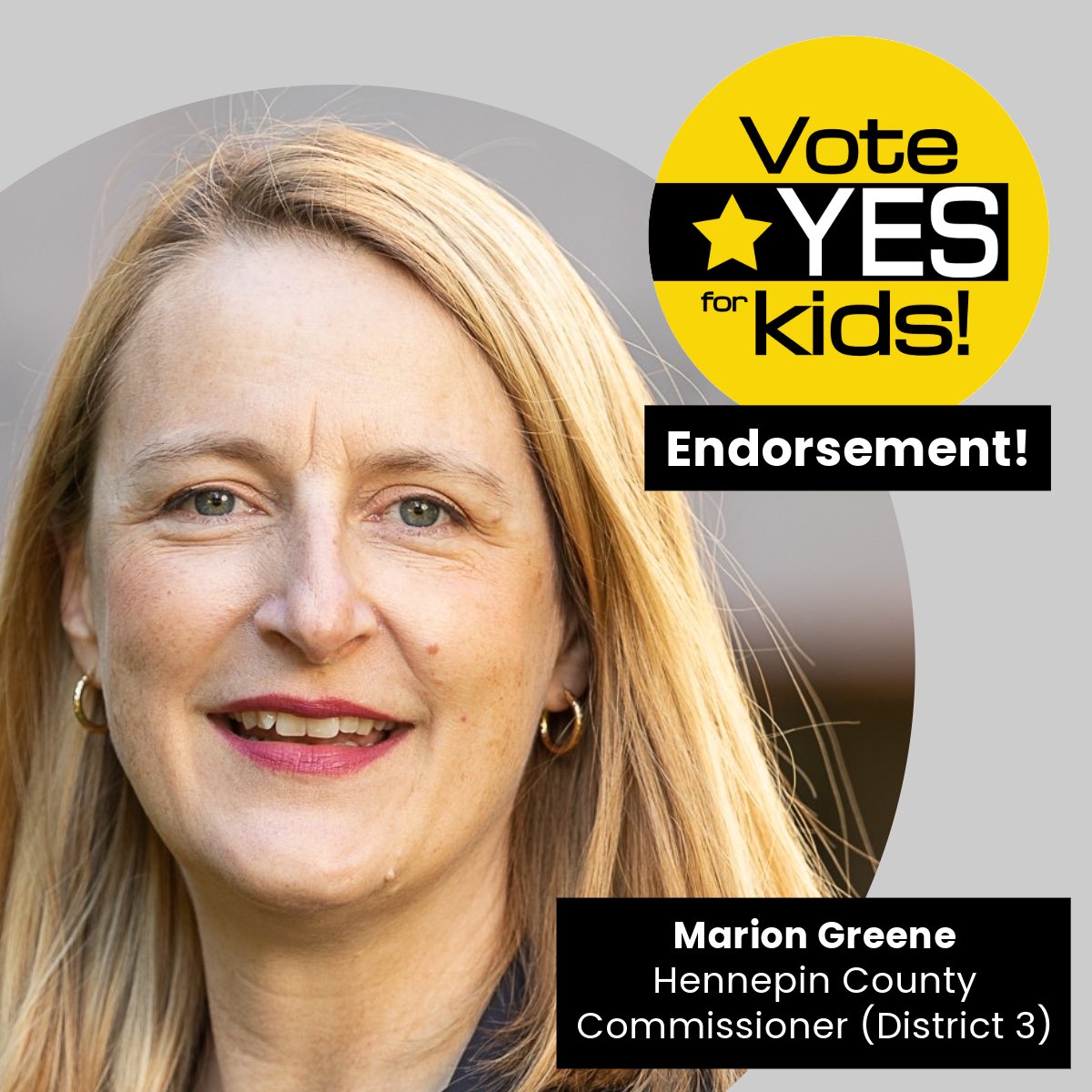 Yes4MPLSKids's tweet image. We’re honored to have the support of Hennepin County Commissioner @mariongreene!
Vote Yes for Kids is the DFL and Labor endorsed campaign in support of the MPS ballot question this election. Learn more and join us: yesformplskids.org.