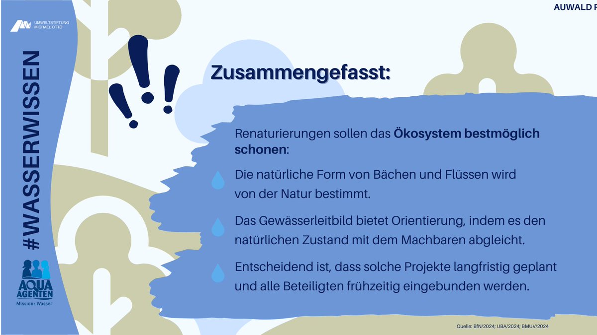 #WasserWissen Oktober
#Auen sind wichtig für Hochwasser- &amp; Klimaschutz,  Wasserreinigung und als Lebensraum für zahlreiche Arten💧🌱🌳🦦
Begradigungen &amp; Versiegelung stören diese Funktionen &amp; trennen die Verbindung zwischen Fluss und Aue. Wie können sie geschützt werden? 👇