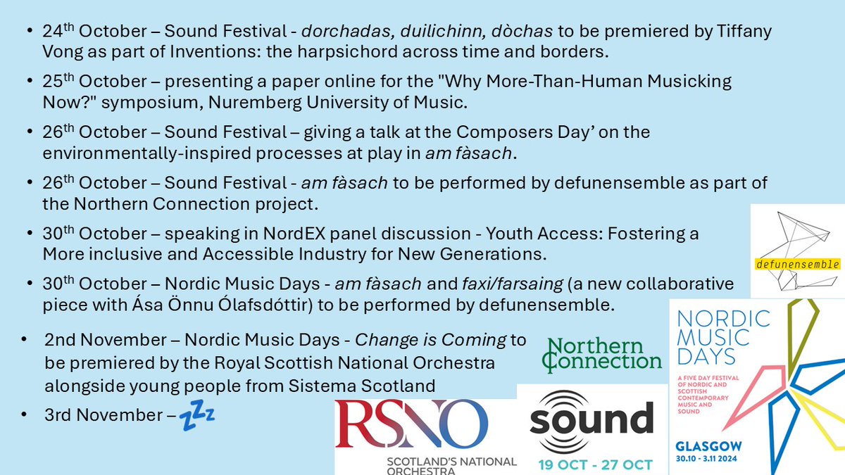 Lisa Robertson (@lisa__robertson) on Twitter photo Very busy couple of weeks coming up with some very exciting stuff! @soundscotland and <a href="/NordicMusicDays/">Nordic Music Days</a> - here we go! 🎶 Very busy couple of weeks coming up with some very exciting stuff! @soundscotland and <a href="/NordicMusicDays/">Nordic Music Days</a> - here we go! 🎶