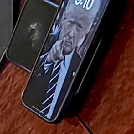 Of course. Trump’s cell phone lock screen background image is a picture of himself. Not his wife, not his children, not his grandchildren… himself.